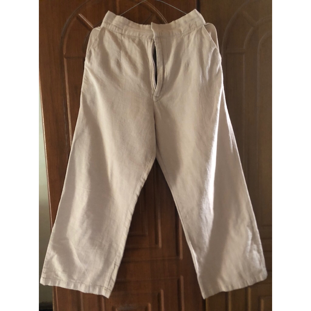 [PRELOVED] LINEN PANTS CREAM