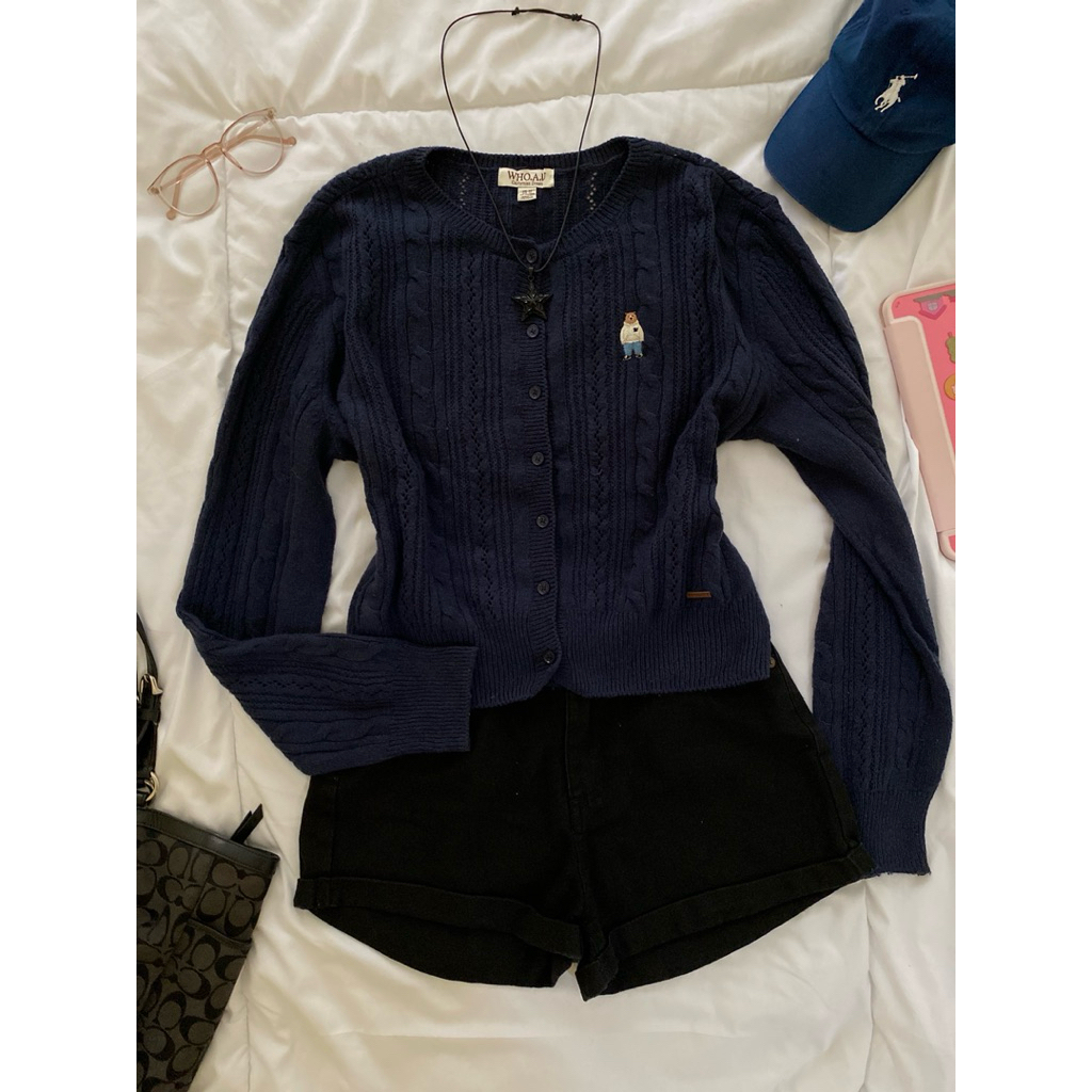 preloved navy cardigan who.au