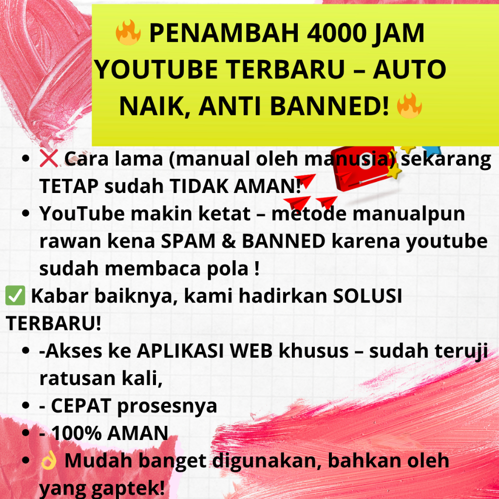 PAKET Penambah OTomatis vieWER naikin JaM 4Ooo VIEwS Retensi full jam real tayang for YoUTuBe untuk 