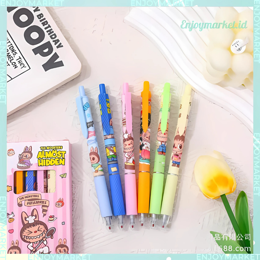 

Bolpen Cair Edisi Motif Cartoon Sanrio Labubu Pena Aesthetic Tinta Hitam AT42