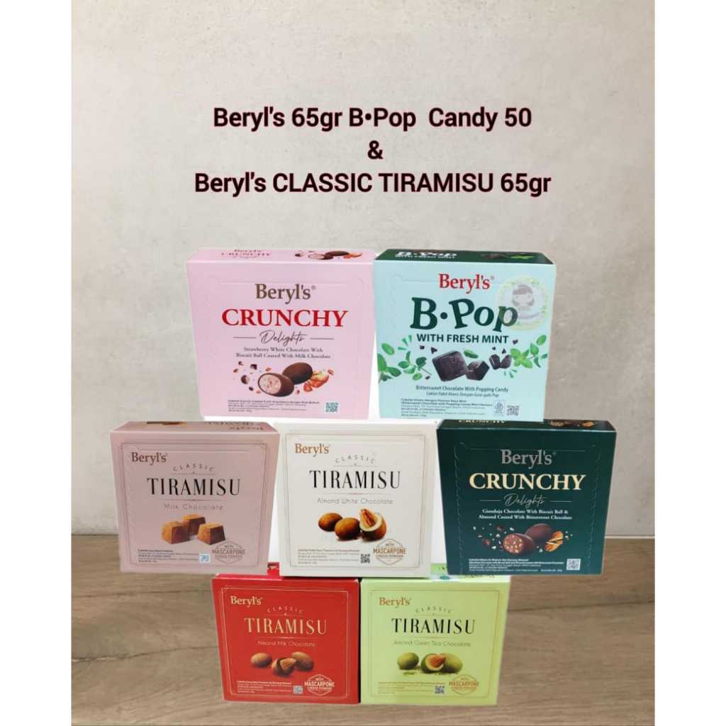 

Beryls Tiramisu Almond Coklat Malaysia Classic Green tea Milk White Choco 65 gr ( SCP )