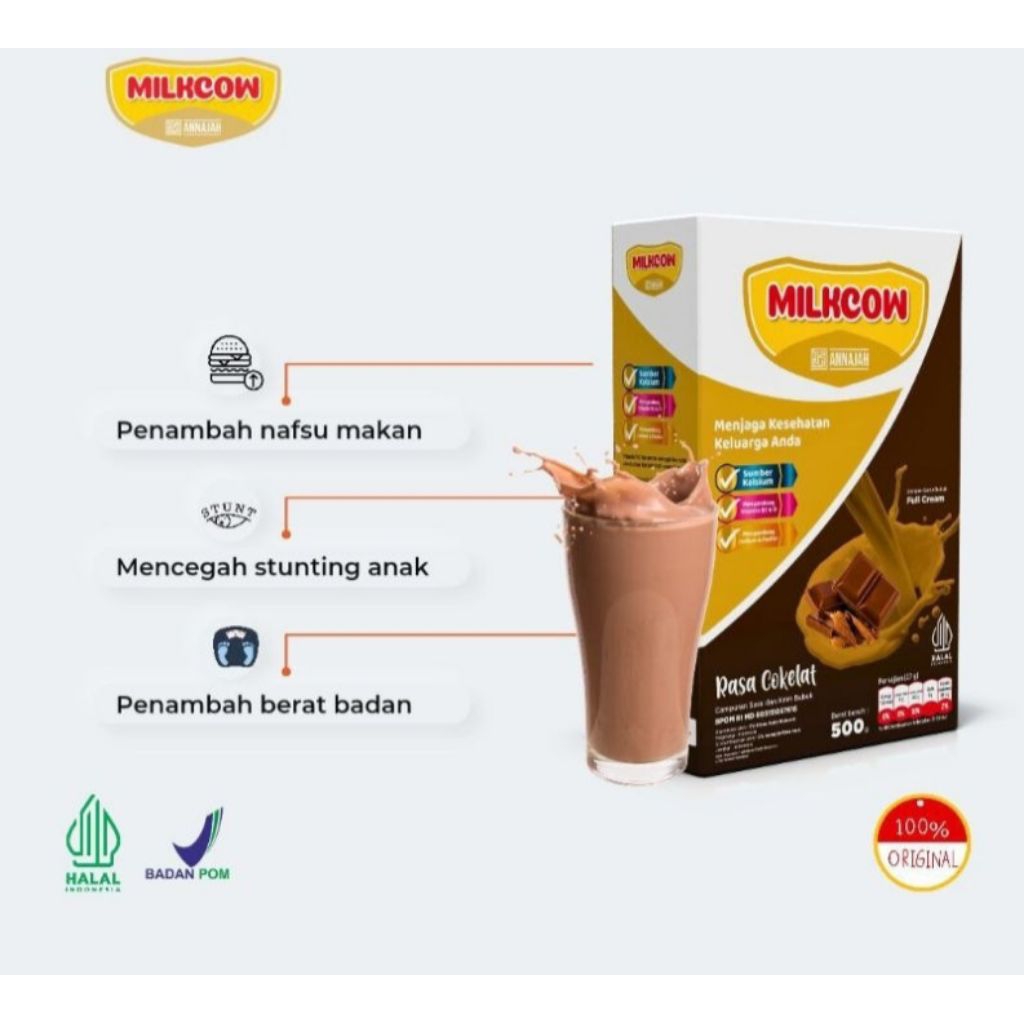 

SUSU GEMUK BADAN MILKCOW RASA COKELAT 500GR
