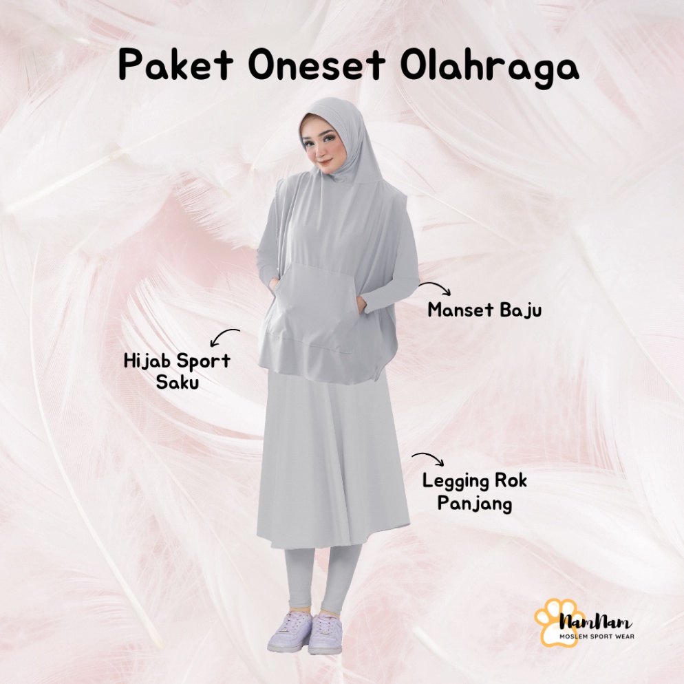 KODE N49B Paket setelan outfit olahraga muslimah hijab