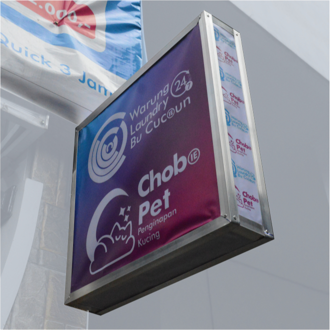 Banner Box 50x10x50cm Neon Box Lightbox Plang Nama Toko Banner Gratis Design dan Pembuatan Logo
