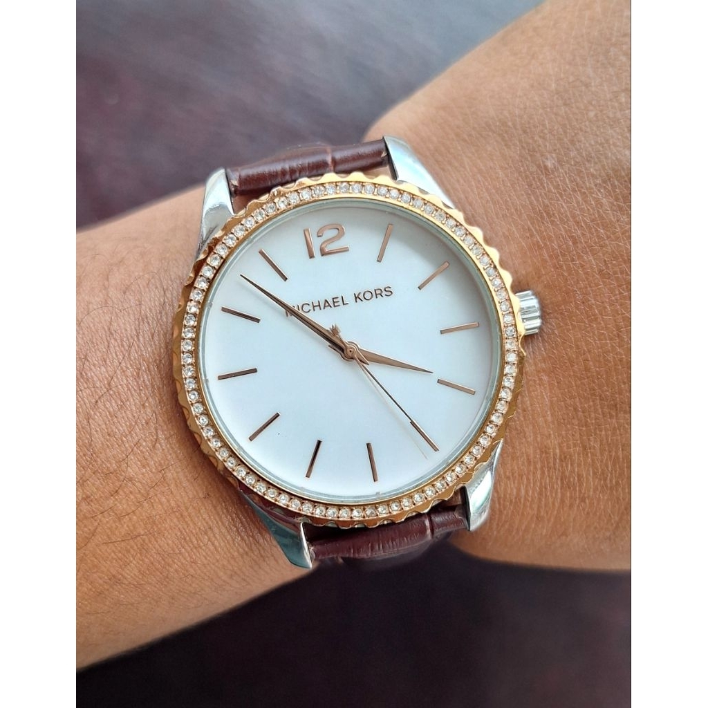 Sale Prelove Jam Tangan Wanita Michael Kors Original Tali Kulit