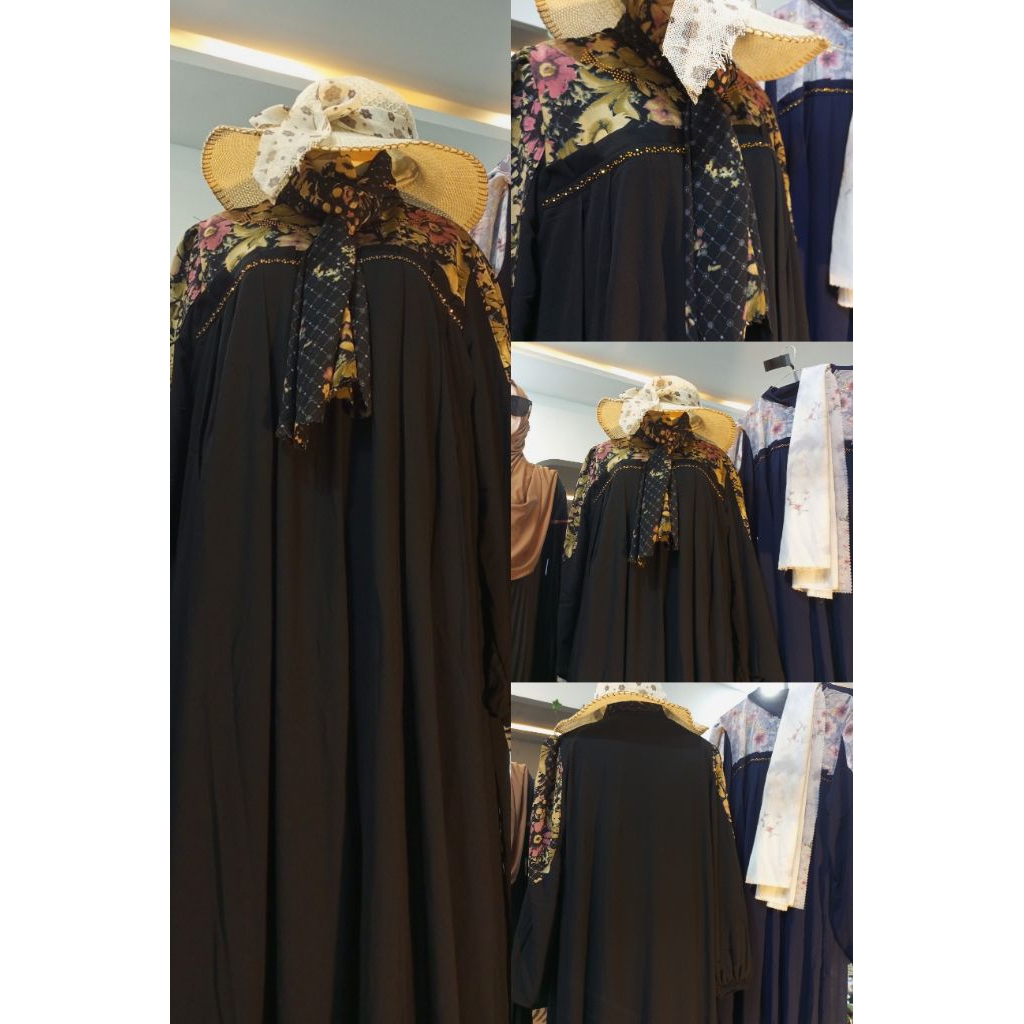 SET GAMIS HIJAB CERUTY BUNGA LD 120