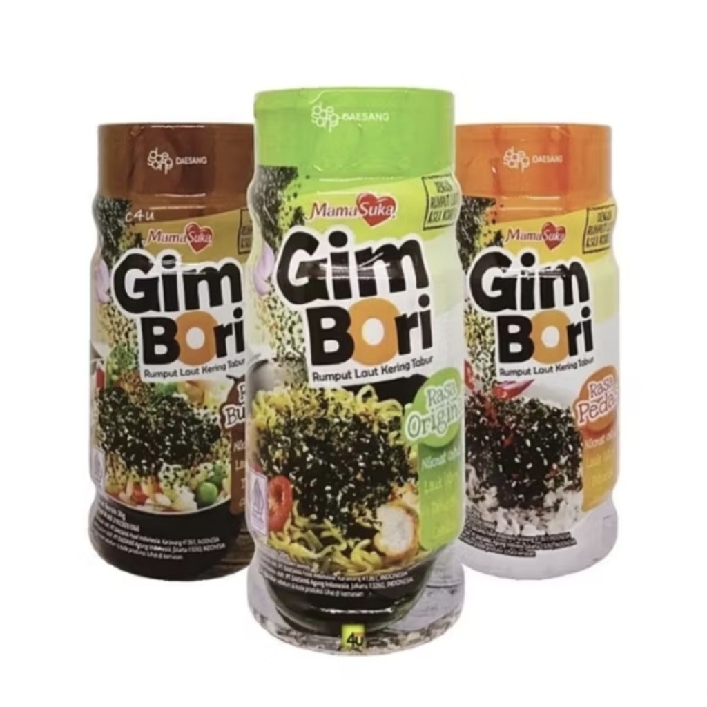 

Gimbori Mamasuka - Rumput Laut Tabur Siap Dikonsumsi - Nori Tabur Varian Original, Bulgogi, Pedas, Extra Pedas