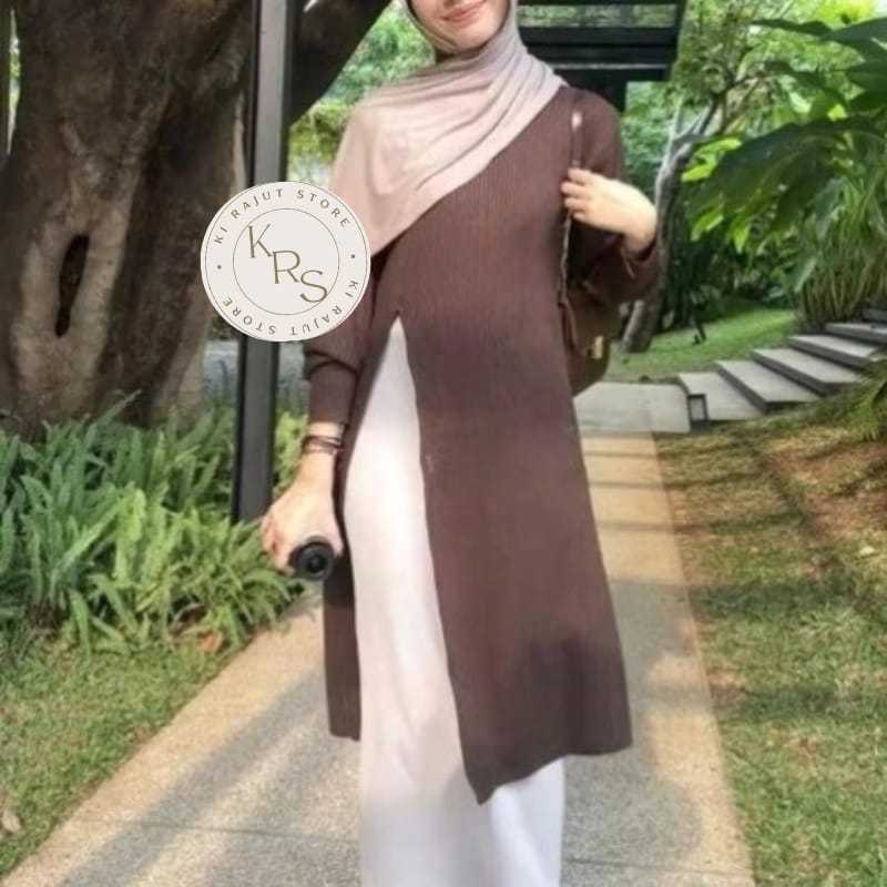 RARA TUNIk RAJUT PREMIUM FASHION HIJAB BLAH SAMPING27CM/HARGA MURAH/PRODUT BUATAN SENDIRI