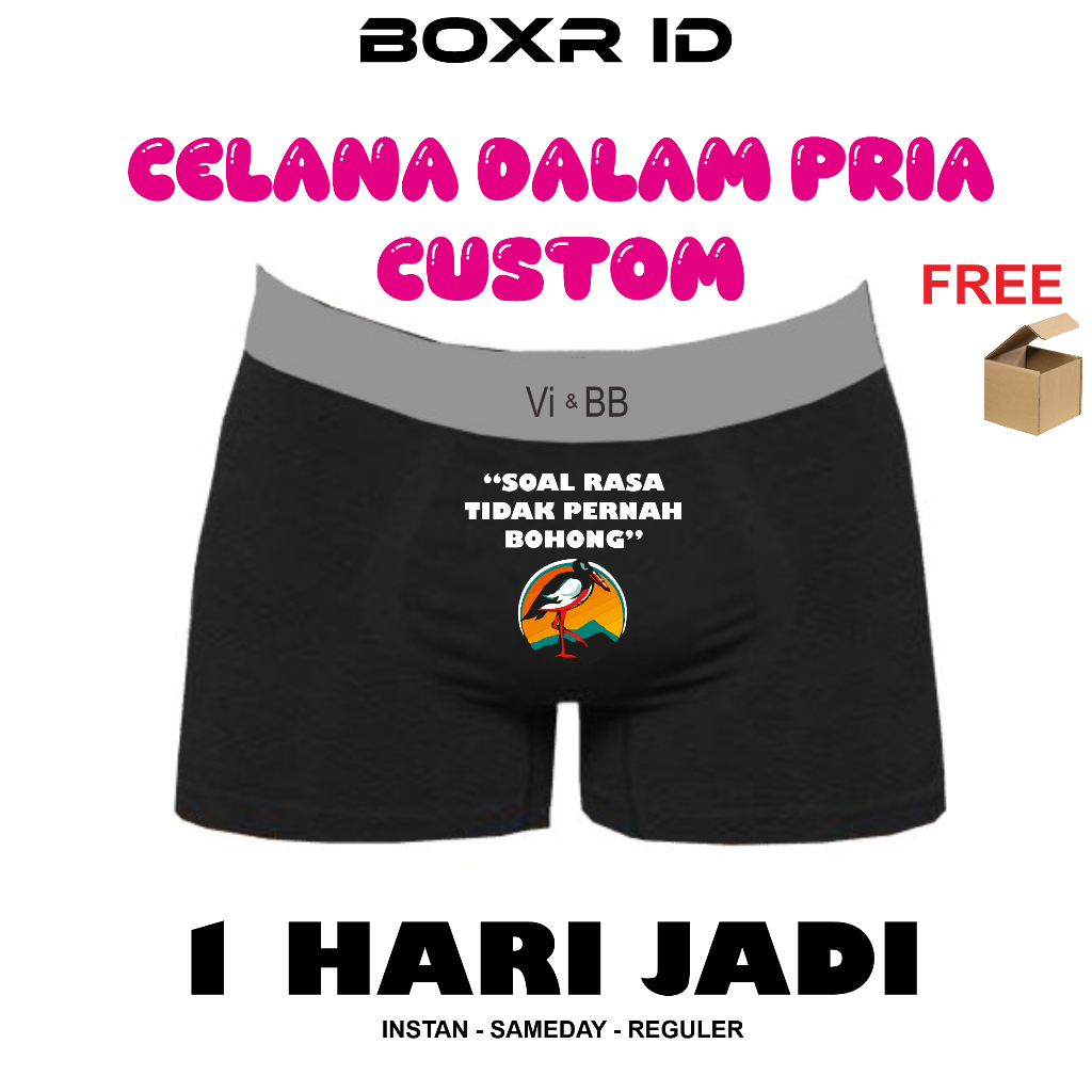 Celana Dalam Pria Custom Boxer Custom  Foto Bango