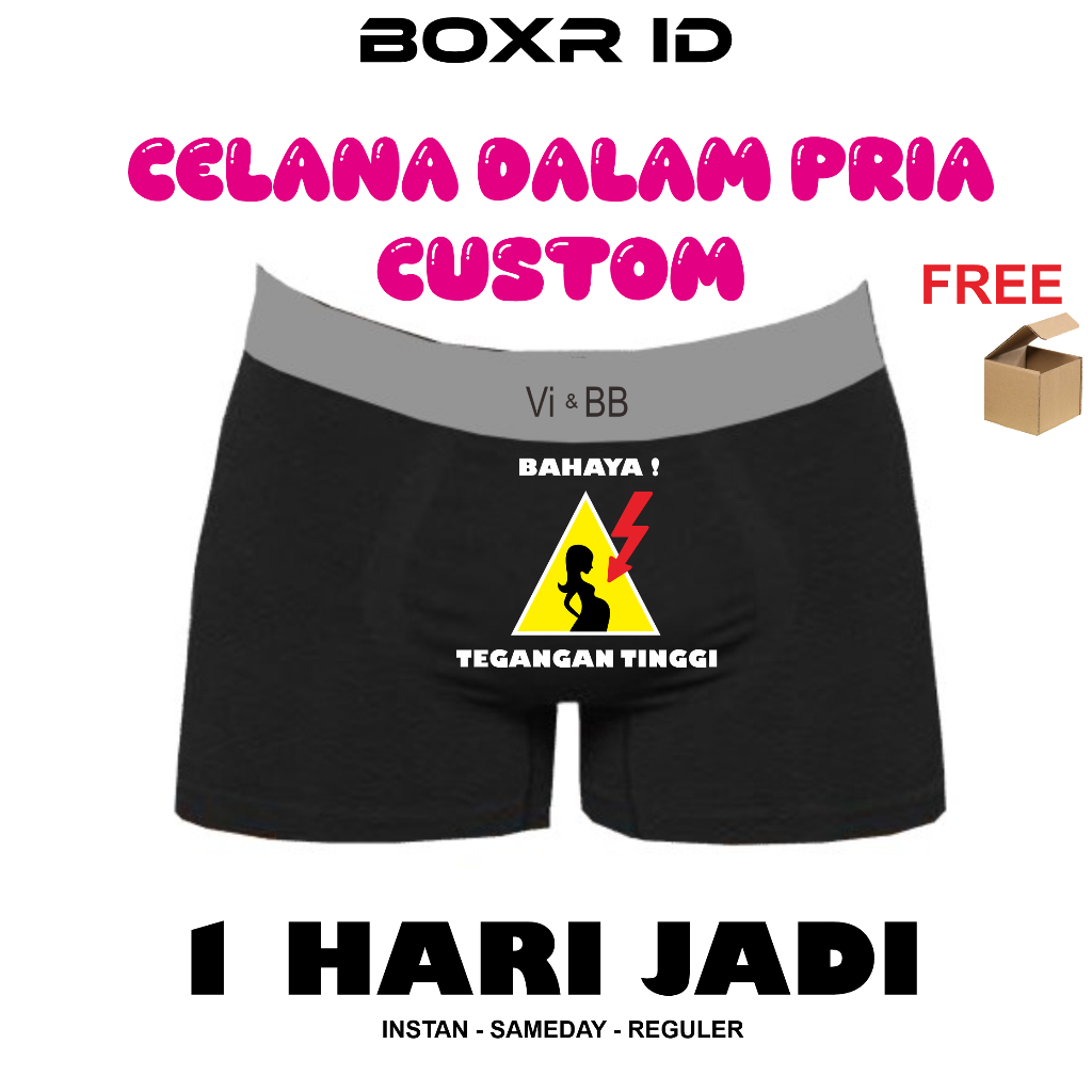 Celana Dalam Pria Custom Boxer Custom Foto Tegangan