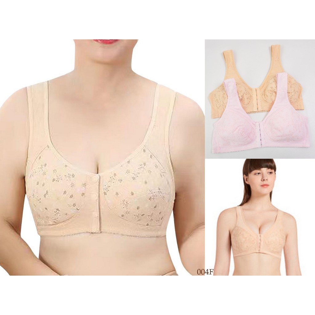 Bra Wanita Tanpa Kawat FELANCY Busa Tipis Full Cup Bukaan Depan 38C 40C 42C Pakaian Dalam/Underwear 