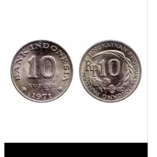 uang mahar koin kuno lawas 10 rupiah 1971 tingkatkan produksi sandang pangan