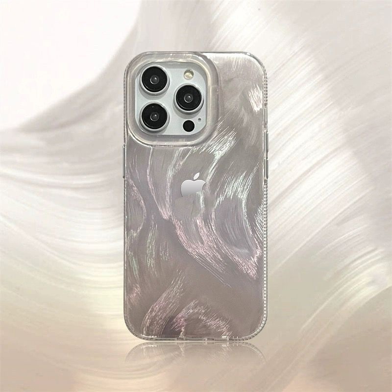 CLARITY Swirl Hologram Case - Hardcase/ Casing HP With Stiker Logo Compatible For iphone 7 8 7Plus 8
