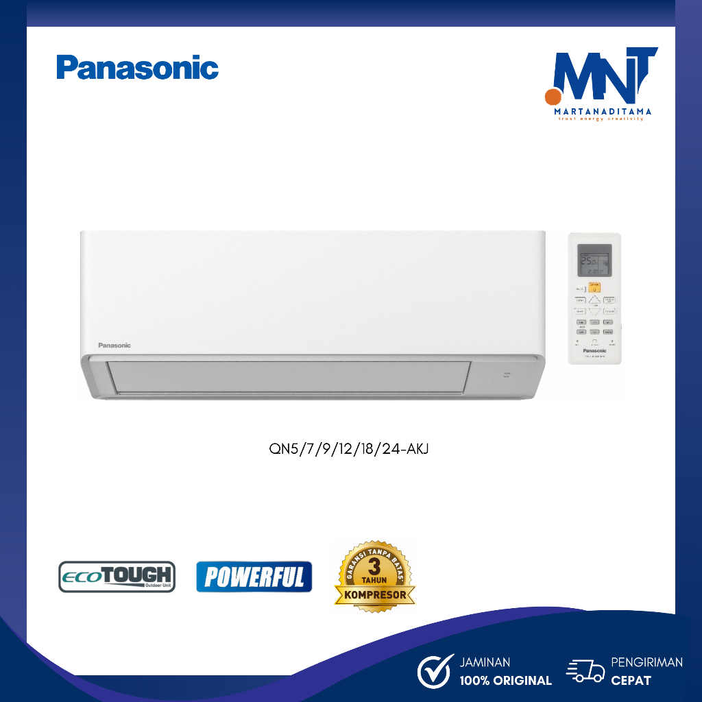 AC PANASONIC 0,5/0,75/1/1,5/2/2,5 PK WALL MOUNTED STANDARD (NON INVERTER), QN5/7/9/12/18/24AKJ
