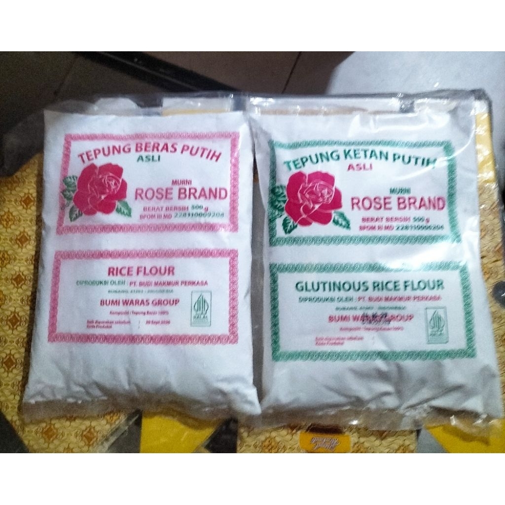 

tepung beras & tepung ketan putih rose brand brt 500g