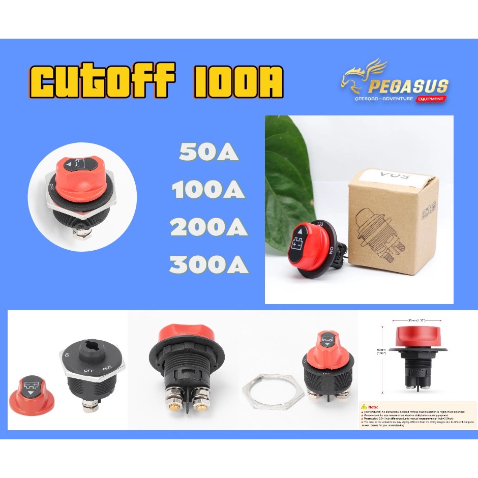 50A 100A 200A 300A Sakelar Pemutus CUT OFF Baterai Mobil Isolator Pemutus Daya