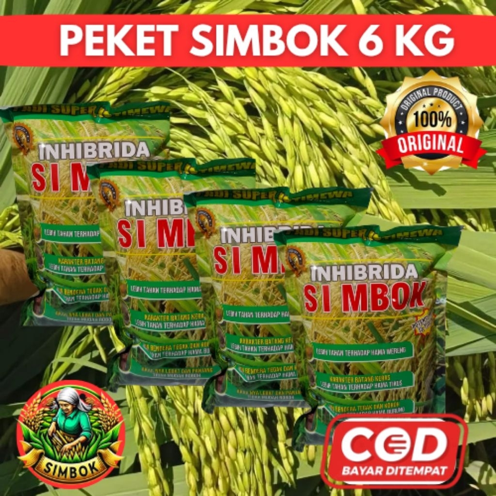 

( 6 KG )PADI SIMBOK SUPER ISTIMEWA PADI UNGGUL INDONESIA Di Formulasikan untuk produksi Maksimal Rasa Nasi Pulen Rendeman tinggi Batang Besar dan kokoh tidak mudah Roboh