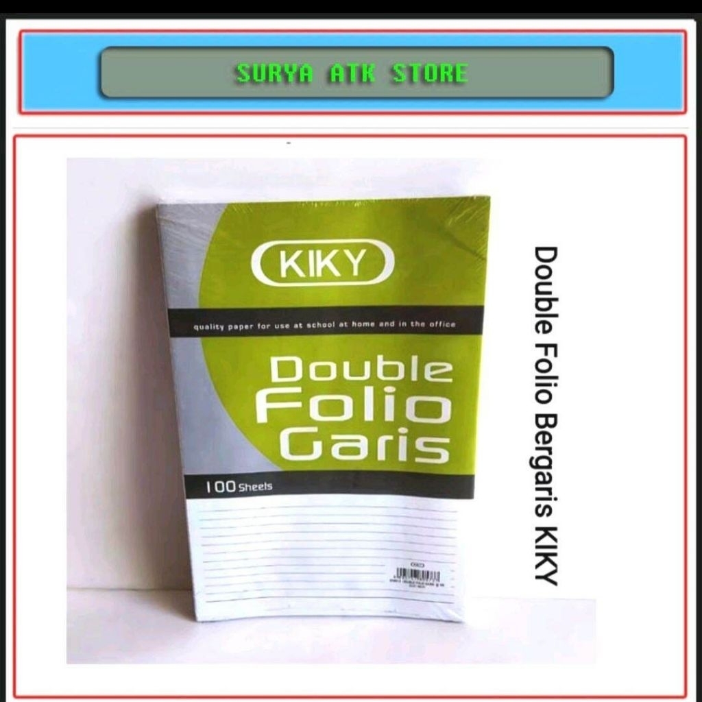 

Kertas Double Folio Bergaris Per 20,30 Lembar