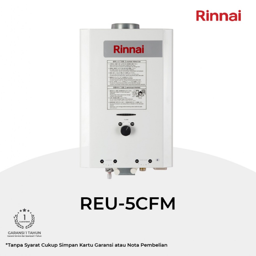 RINNAI Water Heater Gas 5L REU-5CFM Pemanas Air Kamar Mandi