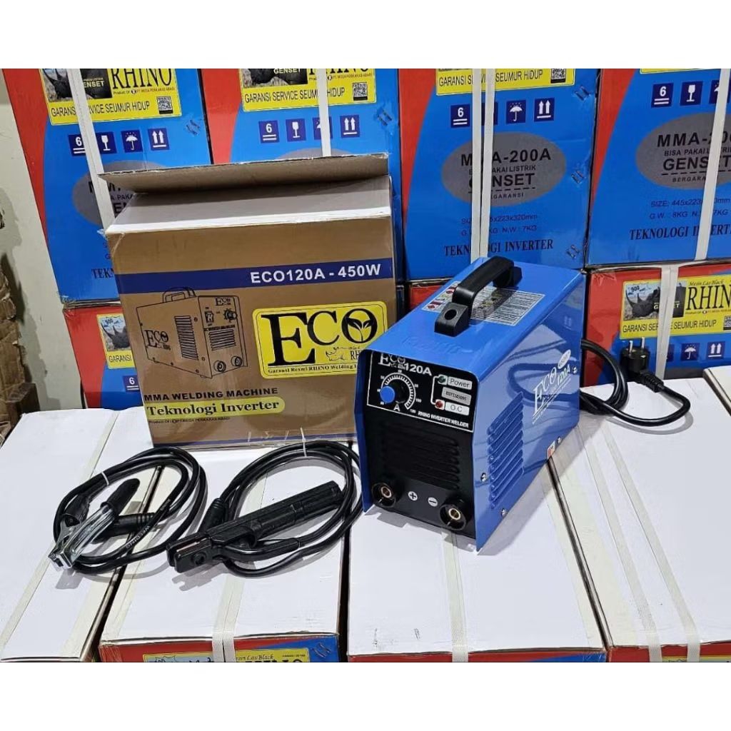 Mesin Las RHINO Eco 450 Watt Inverter MMA 120A / Black Rhino Mesin Las Listrik 450 wat