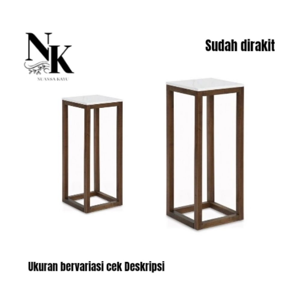 Stand Pot Kayu Serbaguna/ Rak Galon Kayu/ Hiasan Rak Kayu Minimalis Jati Belanda