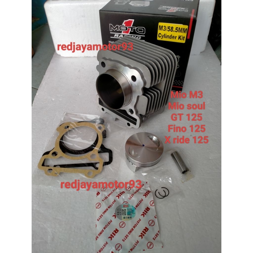 blok seher Bore up kit moto 1 58.5 mm Mio M3, Mio soul GT 125, Fino 125,X ride 125, Mio S 125