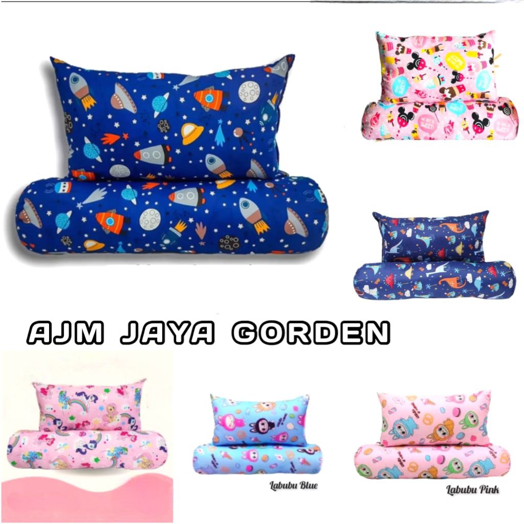 1 set Bantal Guling Anak Kalakter Motip Perempuan dan laki-laki Belita-8 tahun -sarung bantal sarung