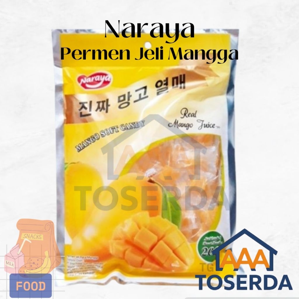 

AAA Toserda | Naraya Permen Jeli Mangga 200gr – Mango Soft Candy Jelly Buah Lembut Rasa Mangga