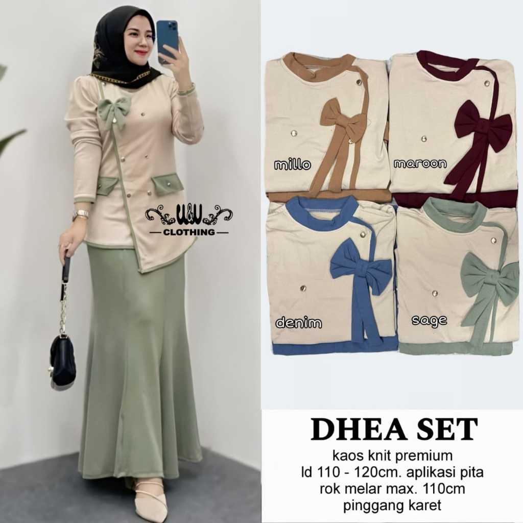 Setelan Rok Muslim Ld 120 110 kaos Knit Polos Kantoran Style