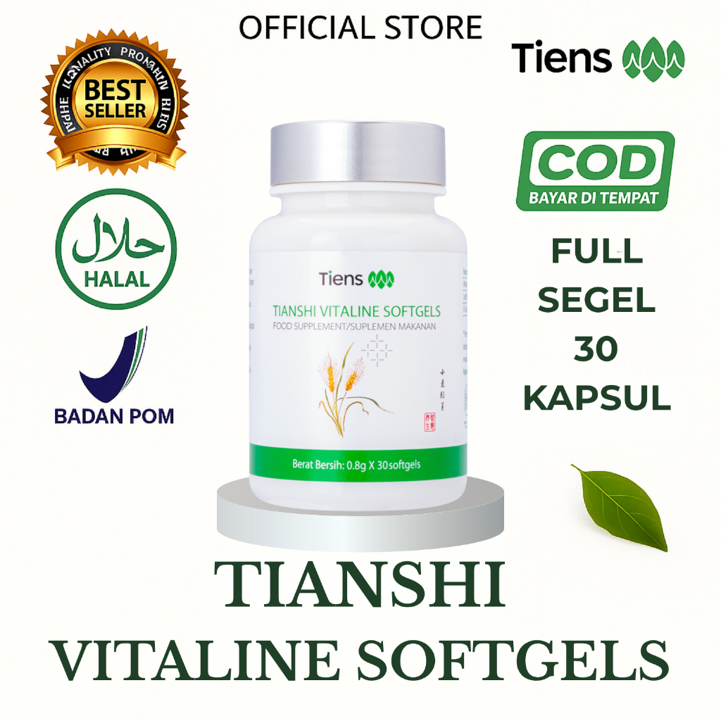 Vitaline Softgel Tiens BPOM – Suplemen Pemutih Badan Permanen + Vitamin C & Femina Whitening