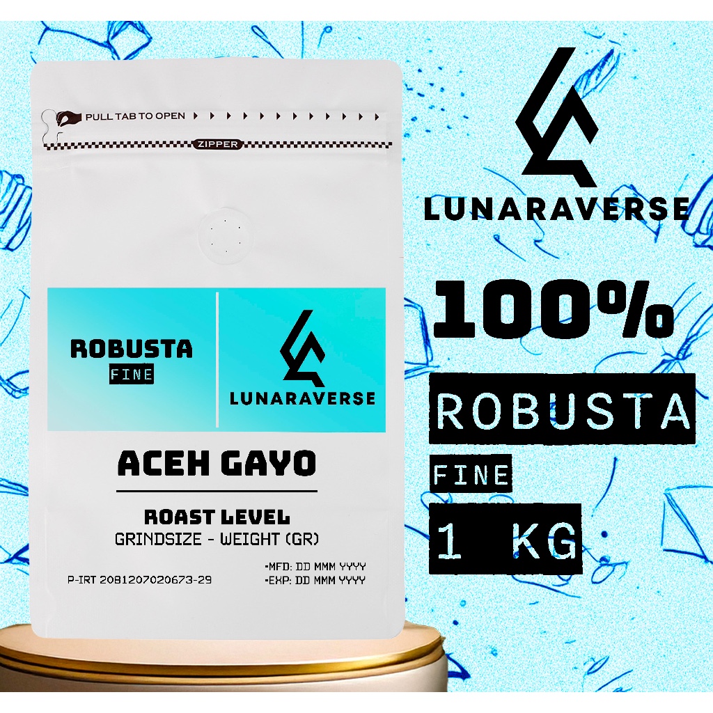 

Lunaraverse Biji Kopi / Bubuk Robusta 1kg - Fine Robusta Aceh Gayo Coffee 1 kg