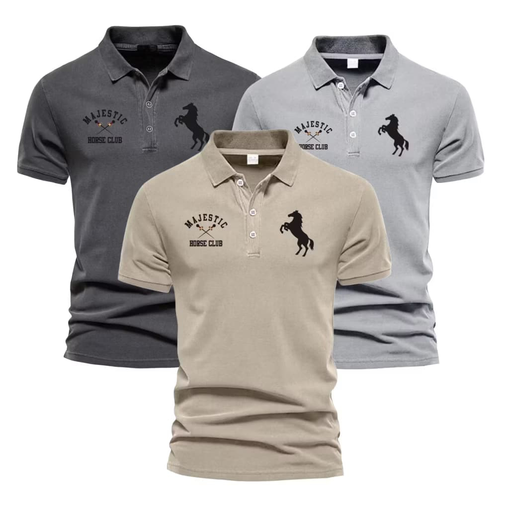 Promo Bundling 3 Pcs Polo Shirt Majestic Kaos Kerja Kaos Harian Baju Kerah Premium Unisex