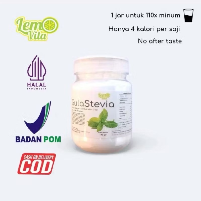 

GULA STEVIA By lemovita BPOM 110gr Gula diet
