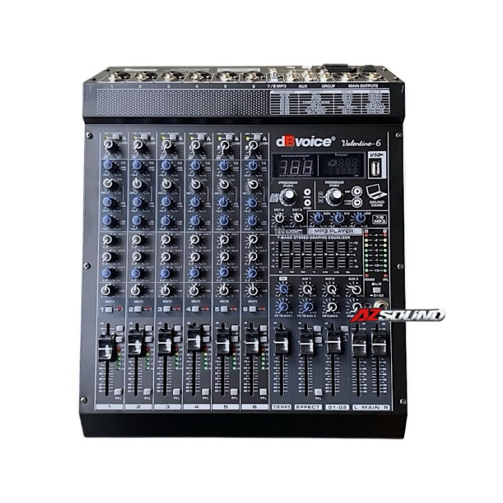 Mixer DB VOICE Valentine 6 8 12 Chanel -  Efx 199 Dsp BT Bonus Effek Nyess by AZSOUND