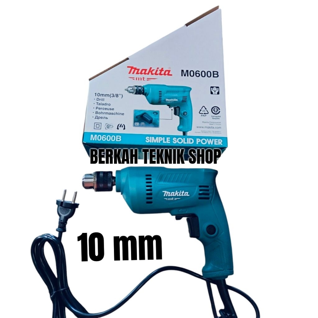 MESIN BOR LISTRIK 10 mm MAKITA mata bor kayu besi beton pagoda hole saw adaptor bor