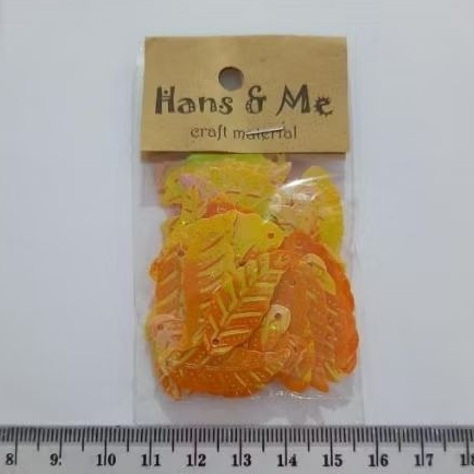Payet / Manik Daun Ukuran : 28mm Warna : Oren Gradasi