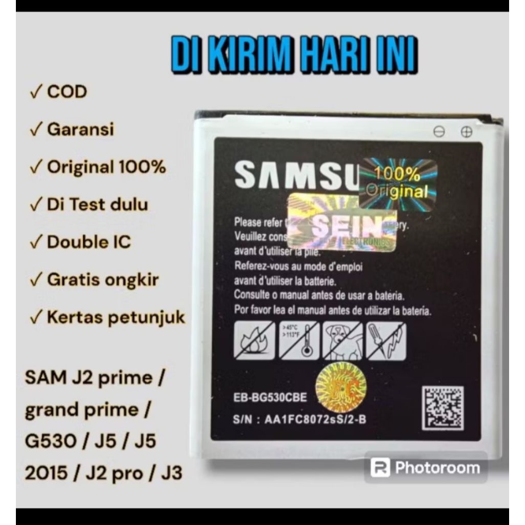 Baterai Samsung J2 Prime, J5  2015, J3 2016, G530, J5 16  J2 BATRE SAMSUNG BG530