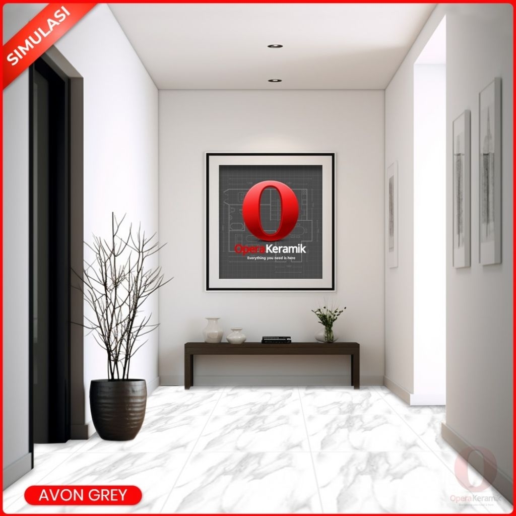 AQW Keramik Lantai Motif Marmer 40x40 Avon Grey