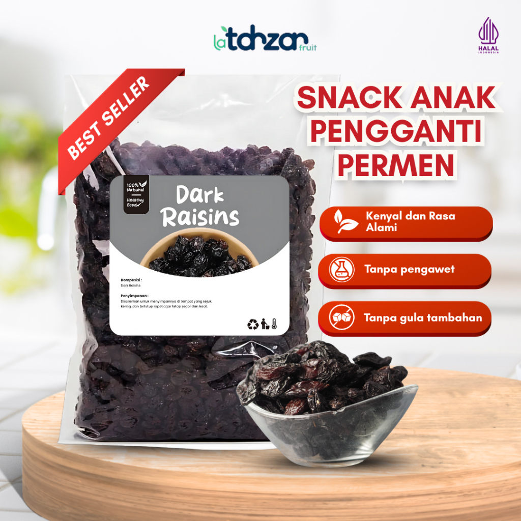

Kismis Hitam Black Raisin 500 gr - Dark Raisin Premium