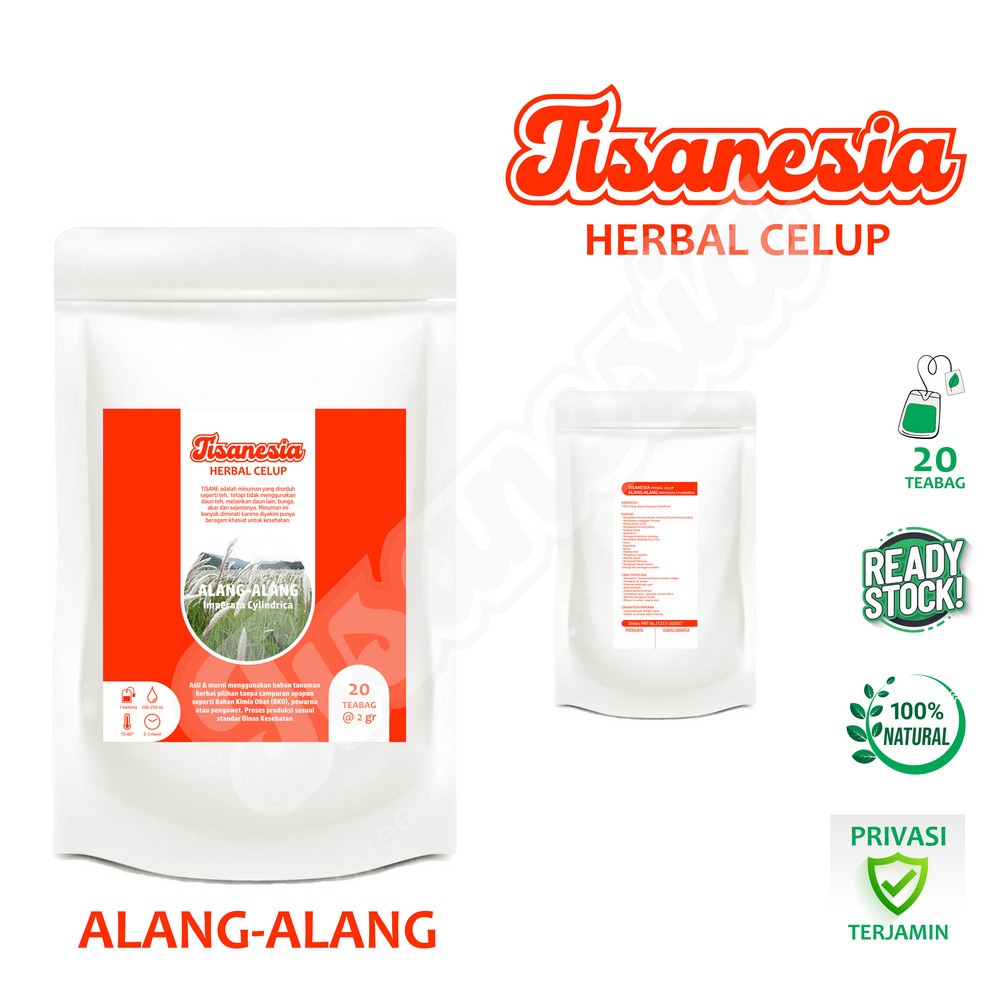 

ALANG ALANG TISANESIA Herbal Celup 20 Teabag Mengobati Panas Dalam Prostat Radang Ginjal Kencing Batu