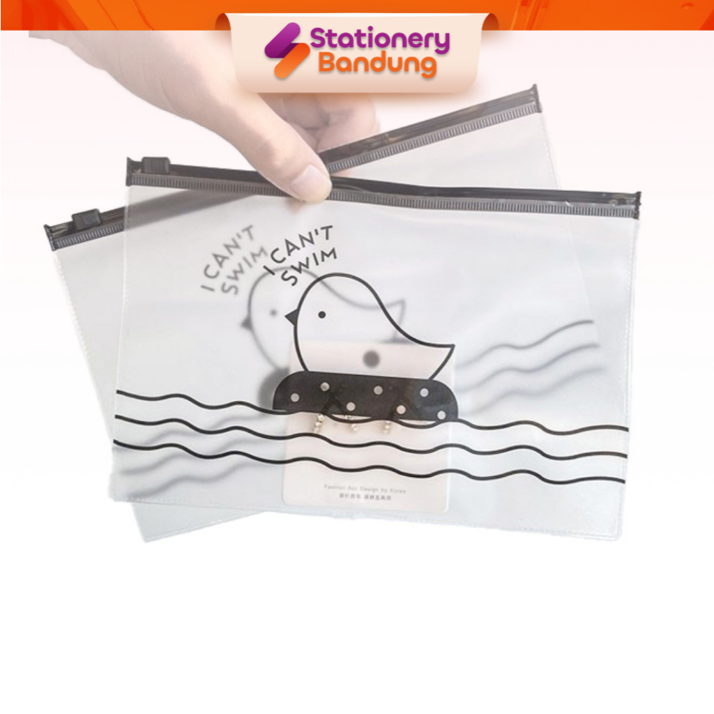 

Zipper Bag Organizer Transparan Doff Cetak Gambar Burung Bunga Tempat Pensil Kosmetik Serbaguna