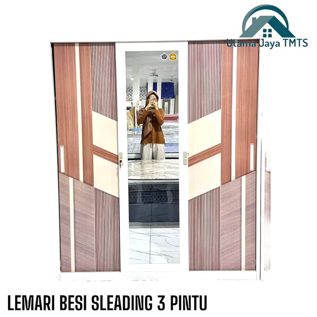 Lemari besi sleading 3 pintu// lemari besi importa