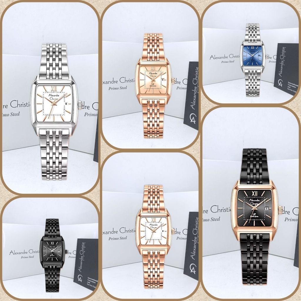 Jam Tangan Wanita Alexandre Christie Primo 1041 AC1041 AC 1041 Tali Besi / Stainless Steel