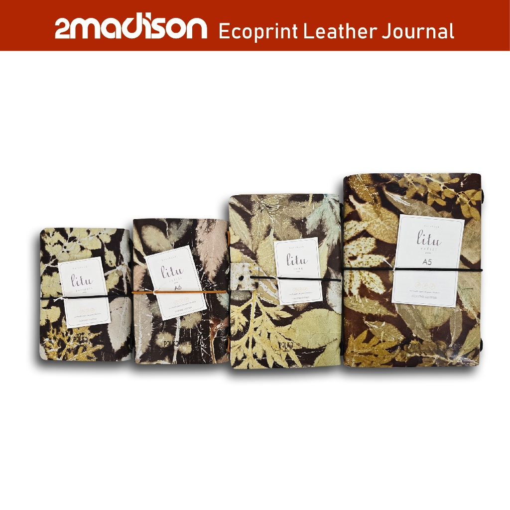 

2Madison Leather Journal Ecoprint Collection / Buku Catatan