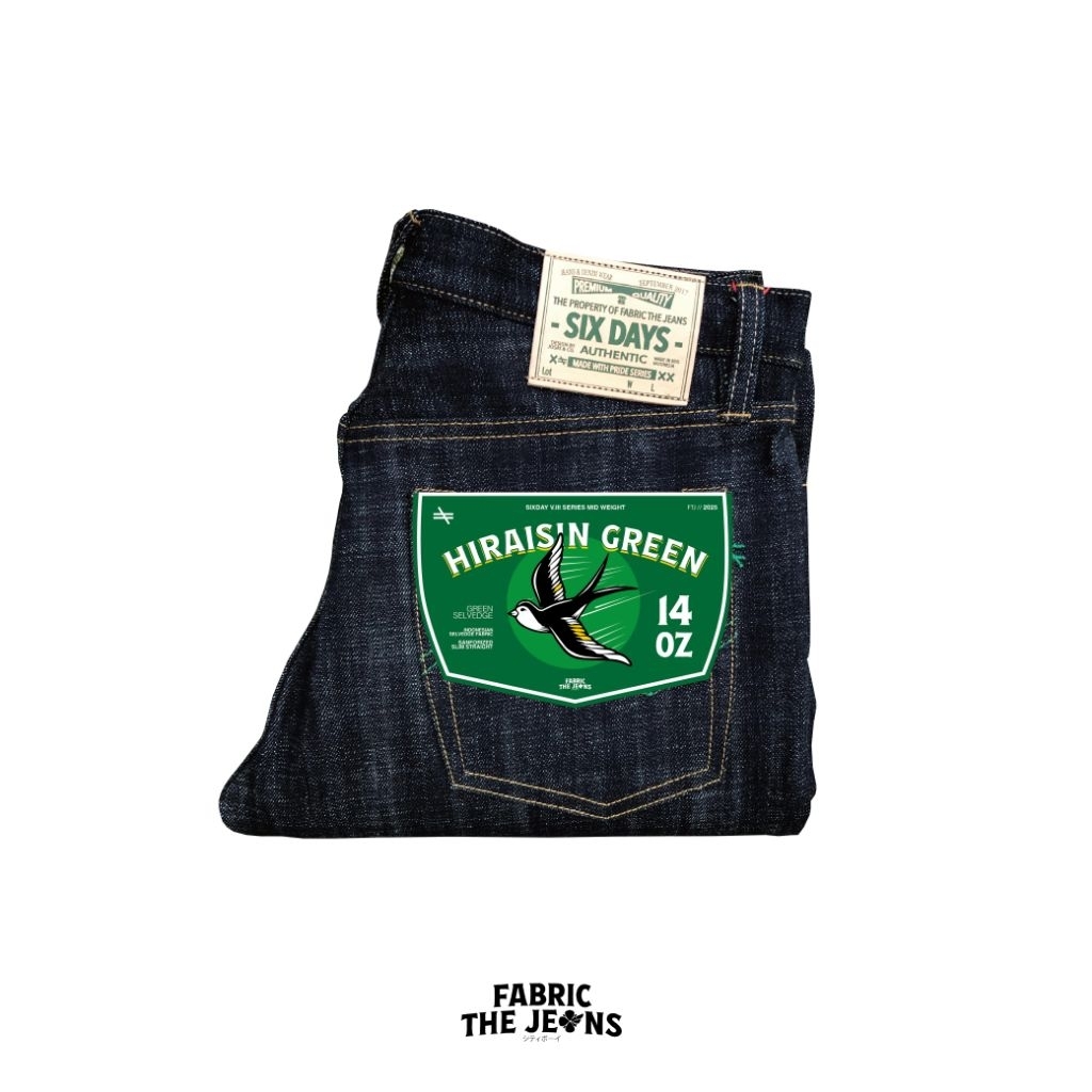 FTJ - Fabric The Jeans - SX-V2 Hiraisin Green Selvedge Slubby 14 Oz Loose Fit Denim