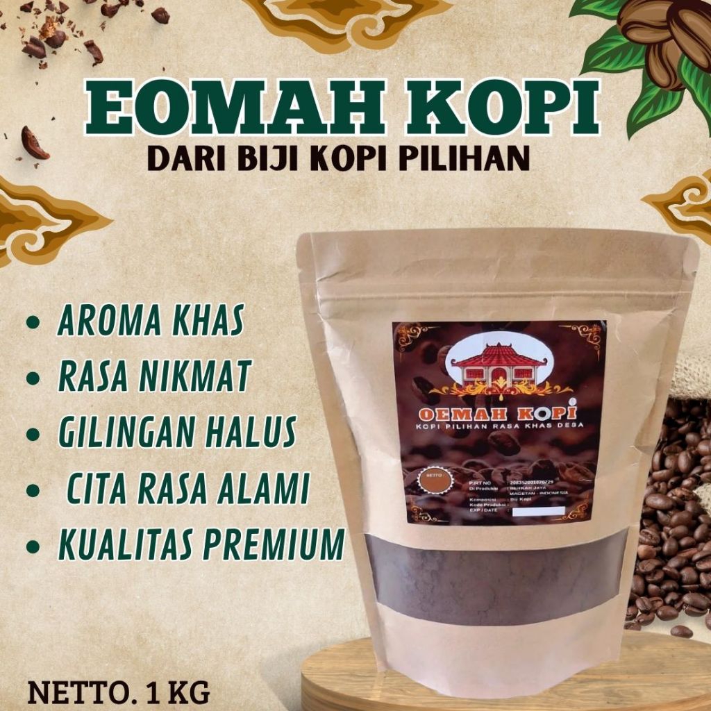 

[TERMURAH] Kopi Hitam Cap OEMAH KOPI Kualitas sangat bagus kemasan 1Kg dan 500 gr