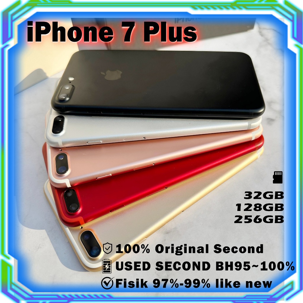 Apple iPhone 7 Plus 32GB 128GB 256GB Fulset Lcd Original 100% Mulus Hp 3utools All Green