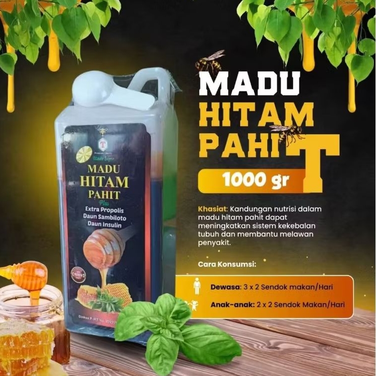 

Madu Hitam Pahit Gamat Sambiloto plus herbal 1 kg