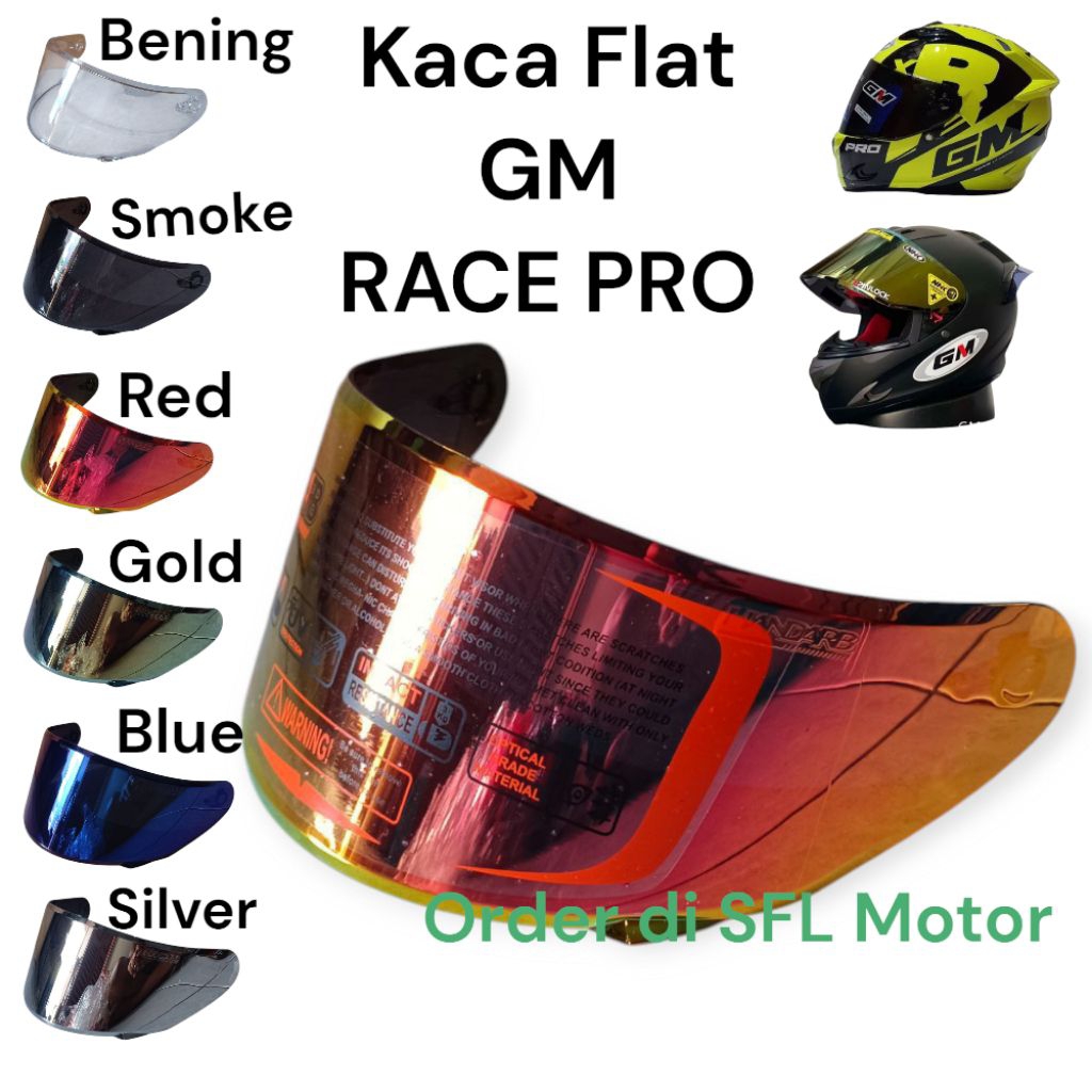 Kaca Visor Helm GM Racepro Flat Visor GM Fullface Racepro