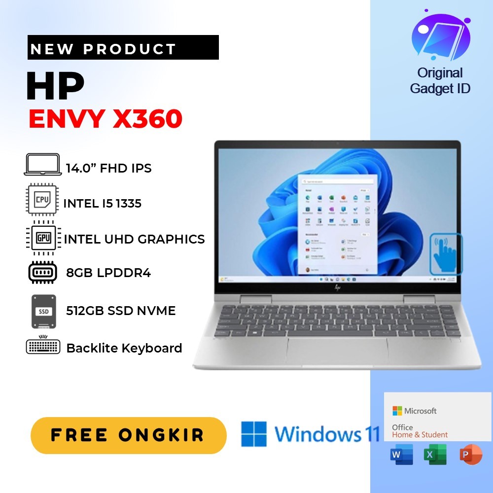 HP ENVY X360 14 TOUCH I5 1335 8GB 512GB SSD WIN11 14.0" FHD IPS
